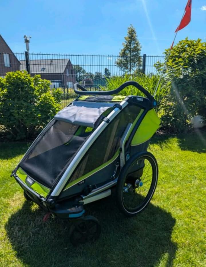 Thule Chariot bike trailer, green/black, 2-seater
